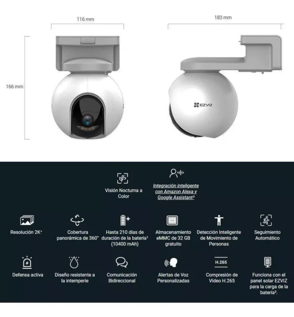 Camara Wifi EZVIZ HB8 2k+ de 4mp - Image 4